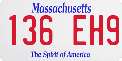 MA license plate 136EH9