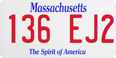MA license plate 136EJ2