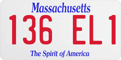MA license plate 136EL1