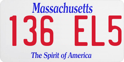 MA license plate 136EL5
