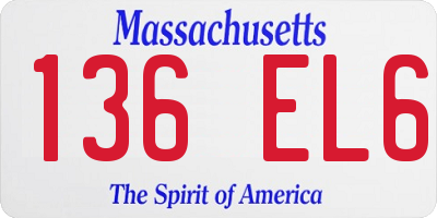 MA license plate 136EL6