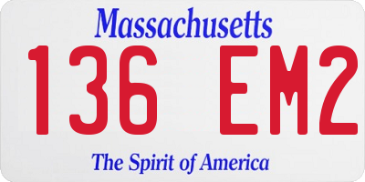 MA license plate 136EM2