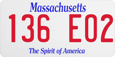 MA license plate 136EO2