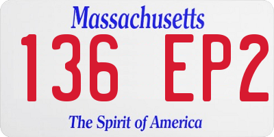 MA license plate 136EP2