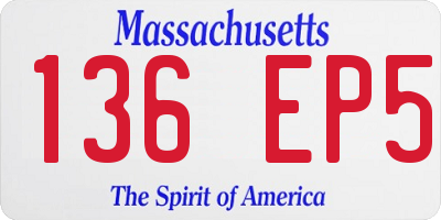 MA license plate 136EP5