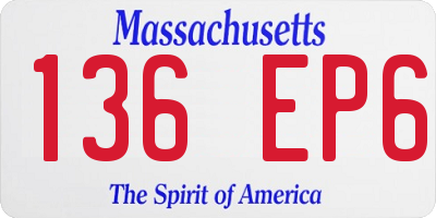 MA license plate 136EP6