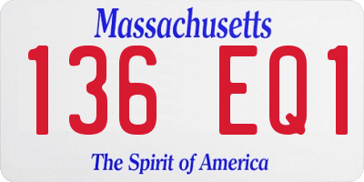 MA license plate 136EQ1