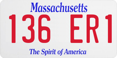 MA license plate 136ER1