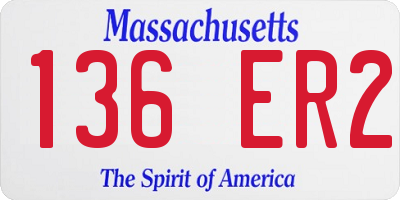 MA license plate 136ER2