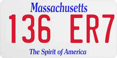 MA license plate 136ER7