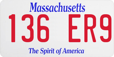 MA license plate 136ER9