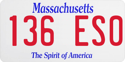 MA license plate 136ES0