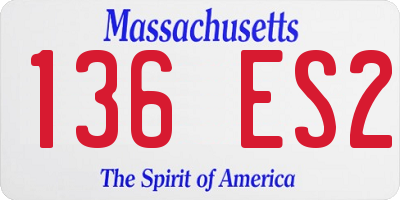 MA license plate 136ES2
