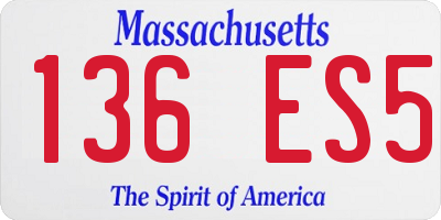 MA license plate 136ES5