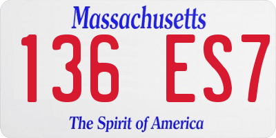 MA license plate 136ES7