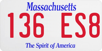 MA license plate 136ES8