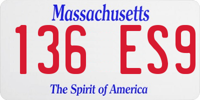 MA license plate 136ES9