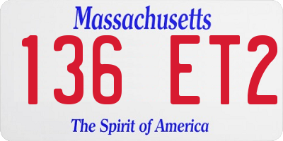 MA license plate 136ET2