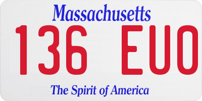 MA license plate 136EU0