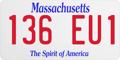 MA license plate 136EU1