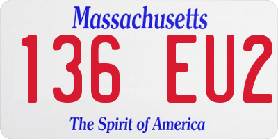 MA license plate 136EU2