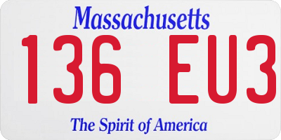 MA license plate 136EU3