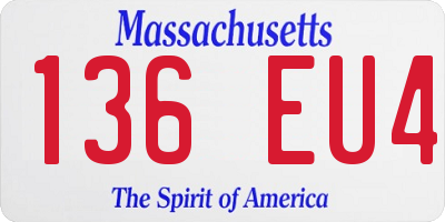 MA license plate 136EU4