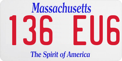 MA license plate 136EU6
