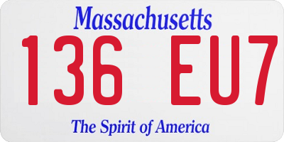 MA license plate 136EU7