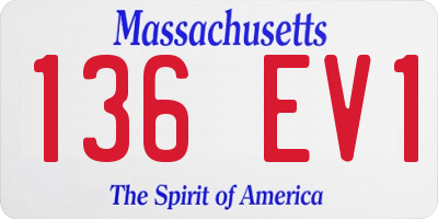 MA license plate 136EV1