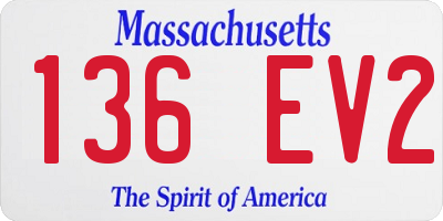 MA license plate 136EV2