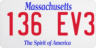 MA license plate 136EV3