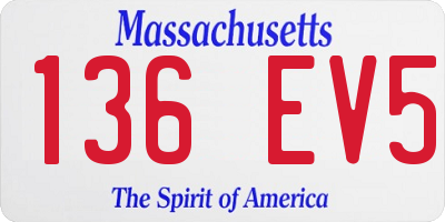 MA license plate 136EV5