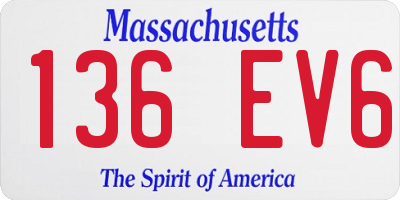 MA license plate 136EV6