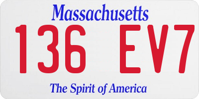 MA license plate 136EV7
