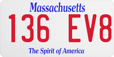 MA license plate 136EV8