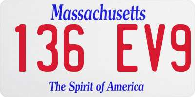 MA license plate 136EV9