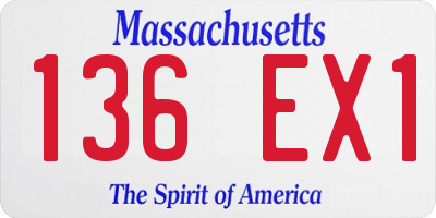MA license plate 136EX1