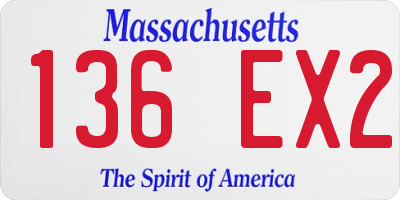 MA license plate 136EX2