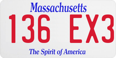 MA license plate 136EX3