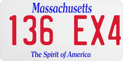 MA license plate 136EX4