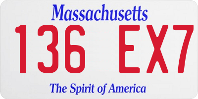 MA license plate 136EX7