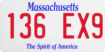 MA license plate 136EX9