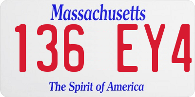 MA license plate 136EY4
