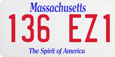 MA license plate 136EZ1
