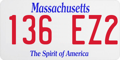 MA license plate 136EZ2