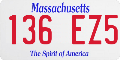 MA license plate 136EZ5
