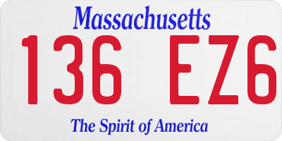 MA license plate 136EZ6