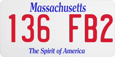 MA license plate 136FB2