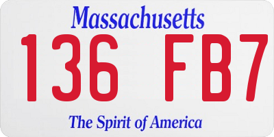 MA license plate 136FB7